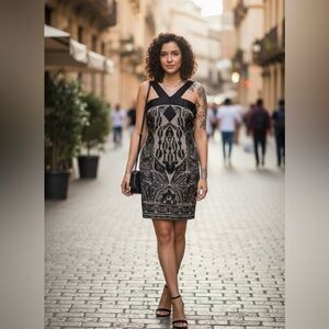 Embroidered Bebe Dress Size xxs vintage Dress